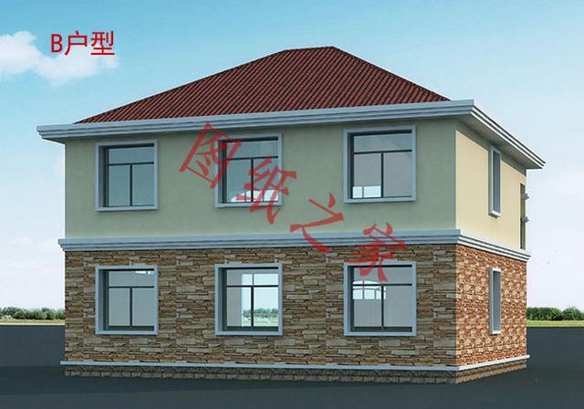 二層簡約新農(nóng)村別墅設(shè)計圖，經(jīng)典又實用，都非常符合農(nóng)村居住的需求。