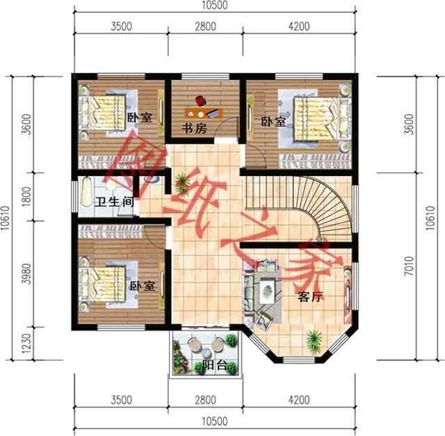 二層簡約新農(nóng)村別墅設(shè)計圖，經(jīng)典又實用，都非常符合農(nóng)村居住的需求。