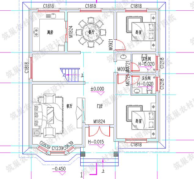 11×12米帶挑空客廳+套房農(nóng)村三層自建房，精簡時尚，簡單實(shí)用，造價20萬