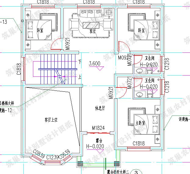 11×12米帶挑空客廳+套房農(nóng)村三層自建房，精簡時尚，簡單實(shí)用，造價20萬