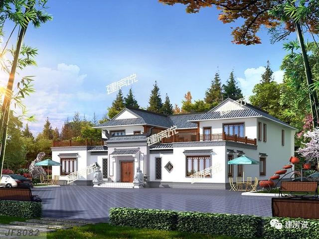 二層中式四合院別墅設(shè)計(jì)圖，國人內(nèi)心最美的房子