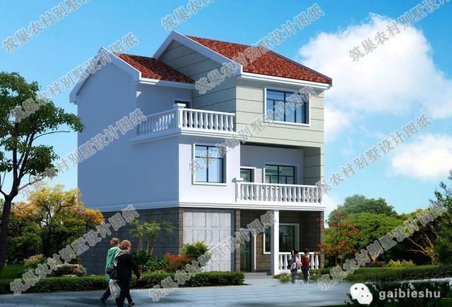 9×11米三層農(nóng)村自建房，帶車庫，簡單大氣，造價25萬，適合農(nóng)村自建