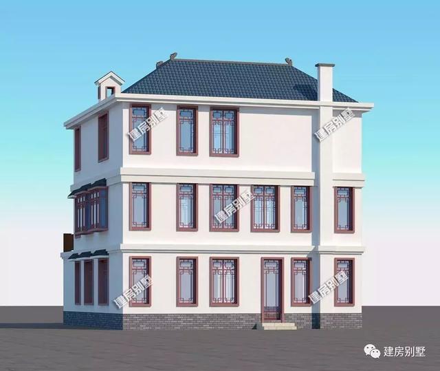 11.6×15.1米三層新中式別墅設(shè)計(jì)圖，很具有特色，在老家建一棟很亮眼