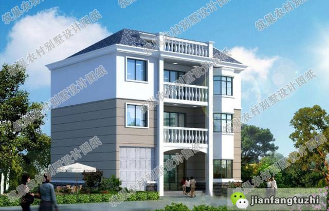 12×11米帶車庫三層別墅設(shè)計(jì)圖，簡單大氣，35萬以內(nèi)