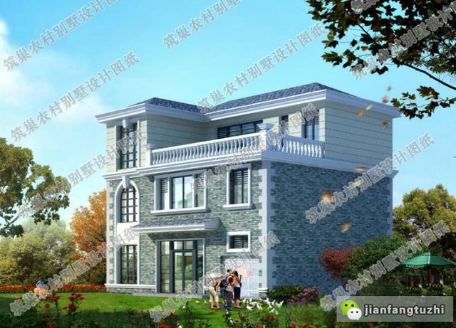 12×10米簡(jiǎn)歐三層別墅設(shè)計(jì)圖，簡(jiǎn)單易建，滿足農(nóng)村大家庭住房需求。