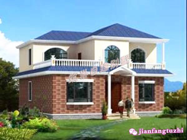 12.6x13.5米二層農(nóng)村自建房，帶露臺(tái)，簡(jiǎn)約實(shí)用，造價(jià)25萬(wàn)