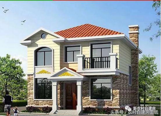 8X8米二層農(nóng)村別墅設(shè)計(jì)圖，戶型方正，精美大氣，造價(jià)經(jīng)濟(jì)實(shí)惠