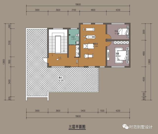 三層現(xiàn)代復(fù)式別墅設(shè)計(jì)圖，舒適愜意，帶娛樂(lè)室+茶室，適合四世同堂大家庭居住