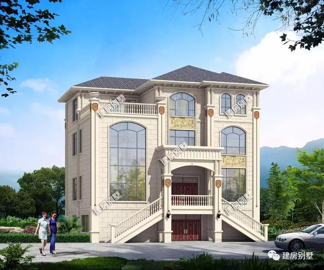 15×13.7米農村四層別墅設計圖，帶上樓梯+架空層，外觀氣勢恢宏，建房選這款戶型絕對不虧。