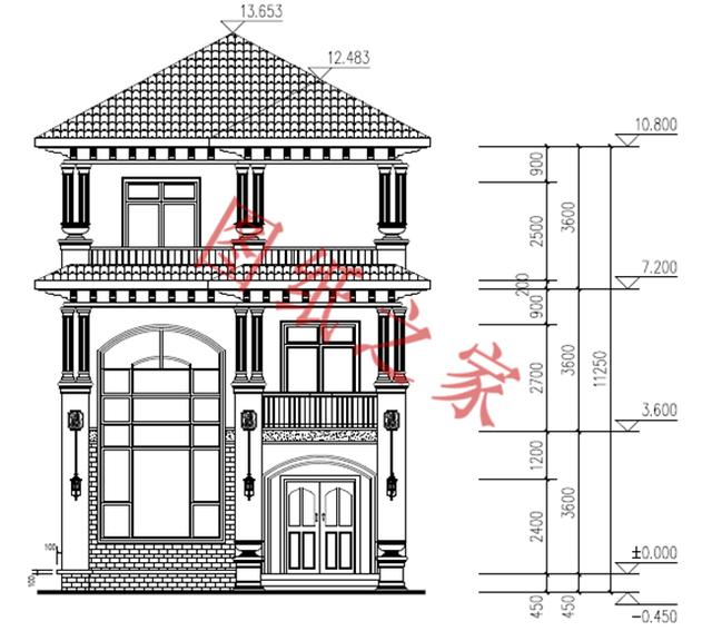 5款三層農(nóng)村別墅設(shè)計圖，溫馨舒適，戶型方正，簡單實用