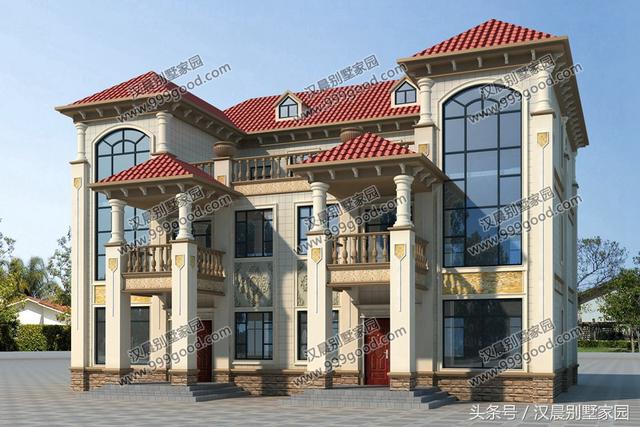 18X12.6米三層兄弟雙拼別墅設(shè)計圖，帶閣樓，經(jīng)典低調(diào)，兄弟同堂不分家