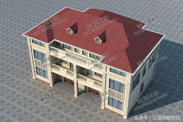 18X12.6米三層兄弟雙拼別墅設(shè)計圖，帶閣樓，經(jīng)典低調(diào)，兄弟同堂不分家