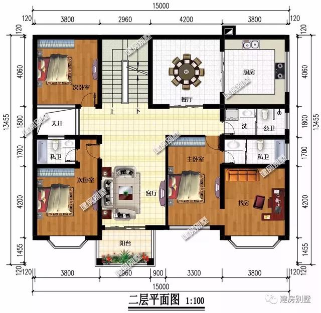一屋多戶的別墅設(shè)計圖，外觀大氣，結(jié)構(gòu)實用，越看越喜歡！