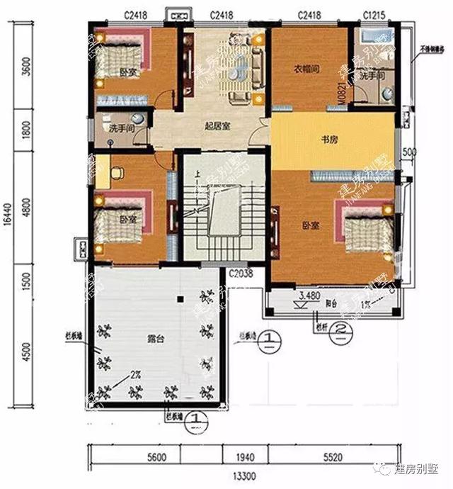 一屋多戶的別墅設(shè)計圖，外觀大氣，結(jié)構(gòu)實用，越看越喜歡！