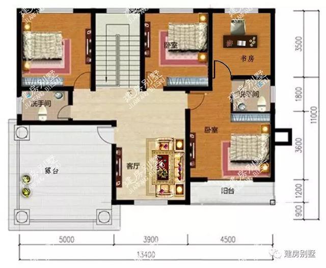 帶煙囪的別墅設(shè)計(jì)圖，外觀精美，設(shè)計(jì)獨(dú)特!
