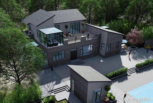 帶游泳池的別墅設(shè)計圖，親近大自然，好不愜意！