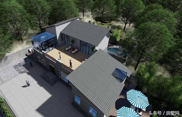 帶游泳池的別墅設(shè)計圖，親近大自然，好不愜意！