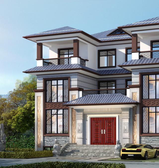 新中式別墅設(shè)計(jì)圖，大氣恢弘、氣派非凡!