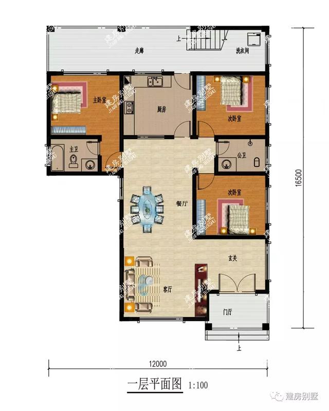 面寬12米的別墅設(shè)計圖，最便宜的主體造價20萬。