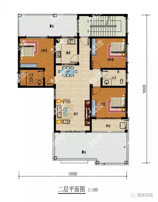面寬12米的別墅設(shè)計圖，最便宜的主體造價20萬。