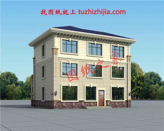 兩層半30萬農(nóng)村自建房別墅設(shè)計圖紙，客廳挑空，帶大露臺