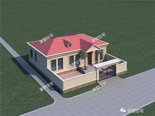 帶院子的一層農(nóng)村自建房，造價低廉，經(jīng)典戶型。