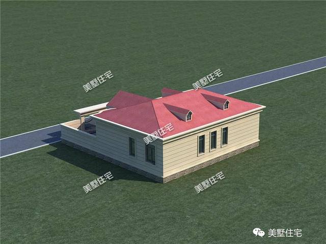 帶院子的一層農(nóng)村自建房，造價低廉，經(jīng)典戶型。