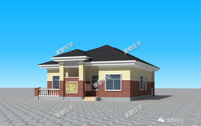 帶院子的一層農(nóng)村自建房，造價低廉，經(jīng)典戶型。