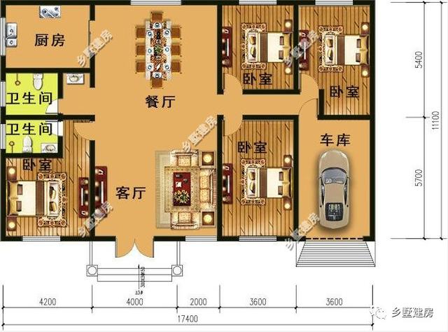 這樣1款一層中式別墅設(shè)計圖，不給父母建一套養(yǎng)老真是可惜了