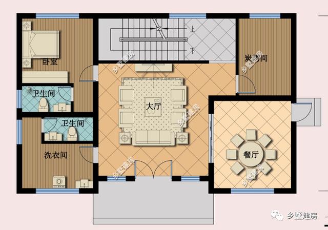 三層別墅設(shè)計(jì)圖，坡屋頂和平屋頂?shù)慕Y(jié)合，這樣的屋頂跟豐收季更配哦