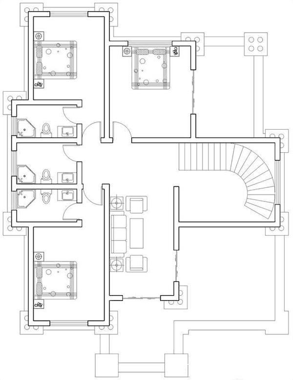 二層歐式別墅設(shè)計(jì)圖，巧奪天工，活力十足。