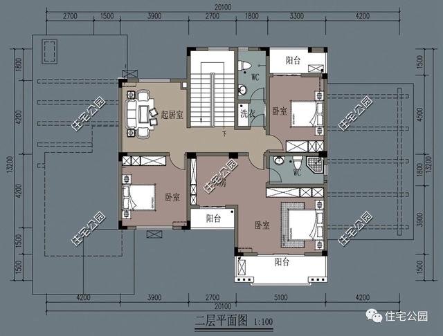 兩層別墅設計圖，經濟實用，外型美觀，布局合理。