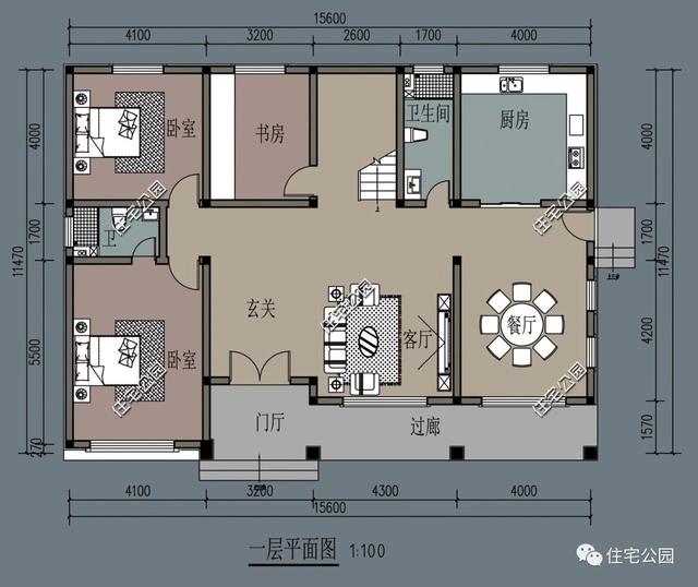兩層別墅設計圖，經濟實用，外型美觀，布局合理。