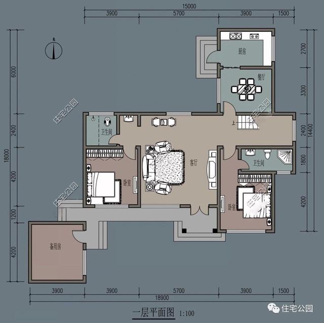 兩層別墅設計圖，經濟實用，外型美觀，布局合理。