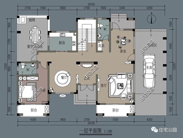 兩層別墅設計圖，經濟實用，外型美觀，布局合理。