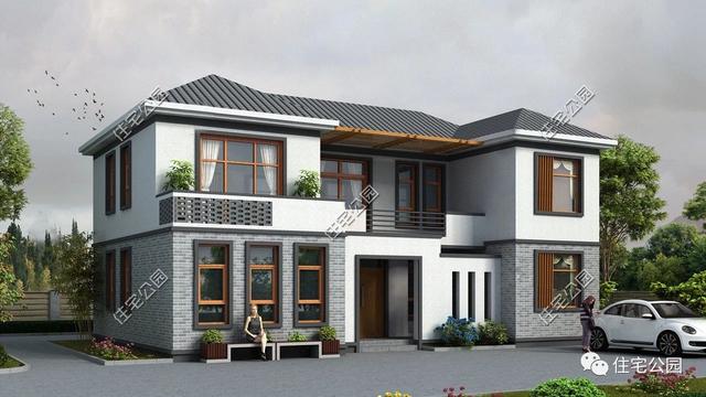 兩層別墅設計圖，經濟實用，外型美觀，布局合理。