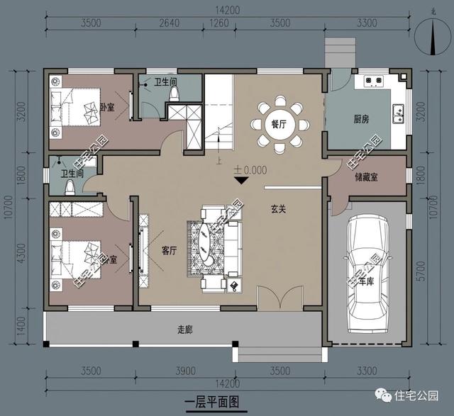 兩層別墅設計圖，經濟實用，外型美觀，布局合理。