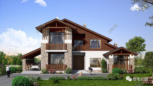 兩層別墅設計圖，經濟實用，外型美觀，布局合理。