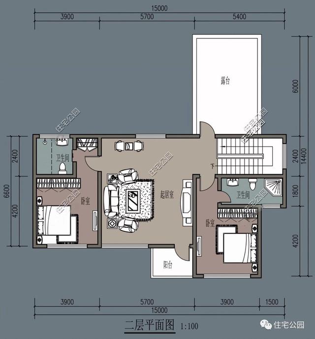 兩層別墅設計圖，經濟實用，外型美觀，布局合理。