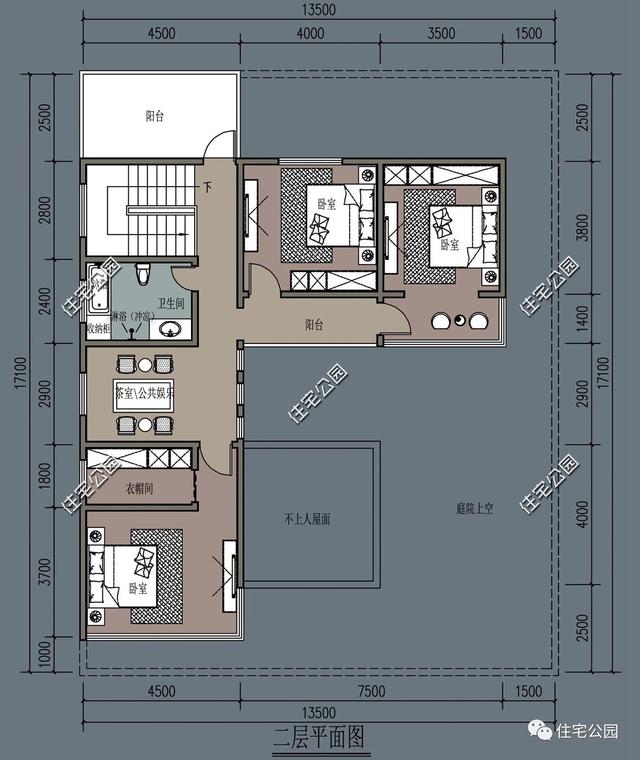兩層別墅設計圖，經濟實用，外型美觀，布局合理。