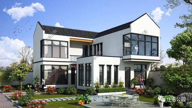 兩層別墅設計圖，經濟實用，外型美觀，布局合理。