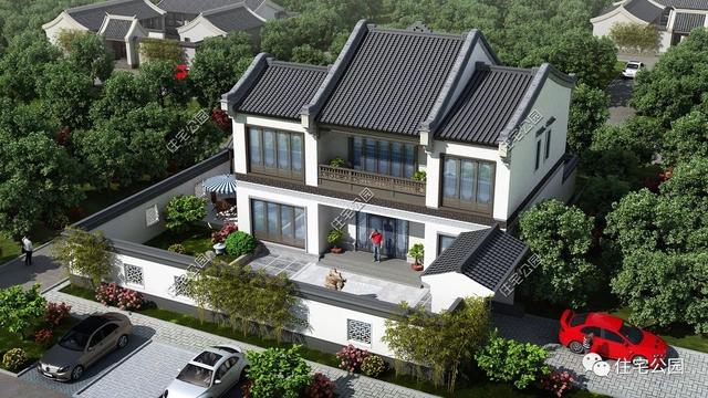 兩層別墅設計圖，經濟實用，外型美觀，布局合理。