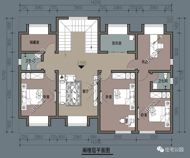 兩層別墅設計圖，經濟實用，外型美觀，布局合理。