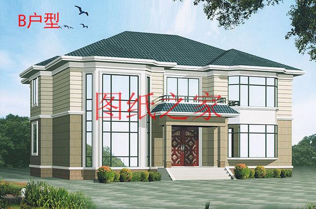 6套二層別墅設(shè)計圖，外觀美麗大方，經(jīng)濟實用型住宅。