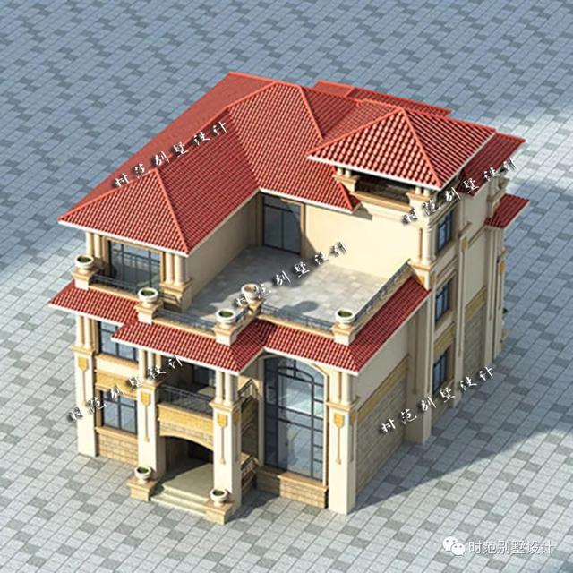 三層歐式復式別墅設計圖，挑空客廳多陽臺，讓您樂趣無窮！