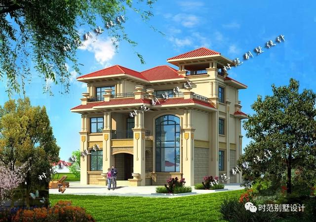 三層歐式復式別墅設計圖，挑空客廳多陽臺，讓您樂趣無窮！