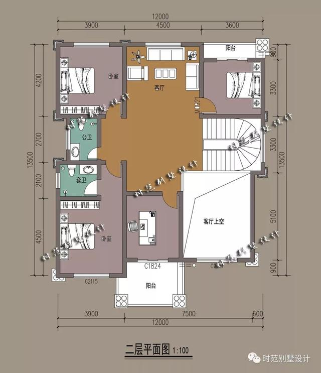 三層歐式復式別墅設計圖，挑空客廳多陽臺，讓您樂趣無窮！