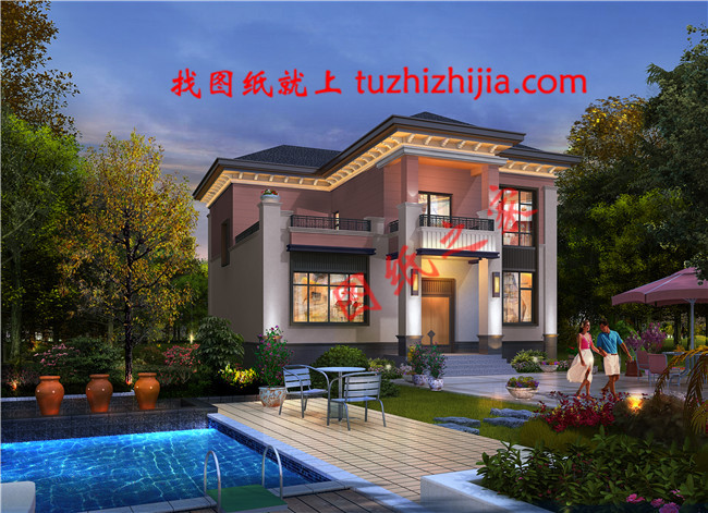 農村最好看兩層小樓圖及全套CAD施工圖紙，新中式風格，簡潔大氣