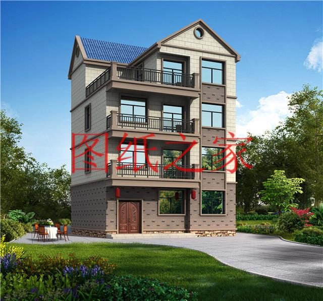 非常豪華大氣的農(nóng)村四層別墅設(shè)計(jì)圖，建成之后肯定人人羨慕