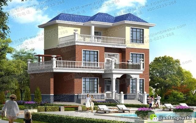 5款十分受歡迎的三層農(nóng)村自建房（全套）施工效果圖，占地面積約130㎡